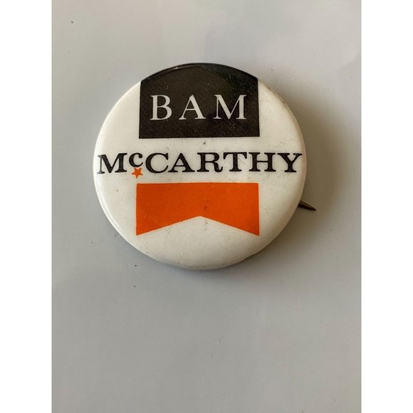 “BAM McCARTHY” BLACK AMERICANS FOR McCARTHY 1968 BUTTON - Picture 1 of 3